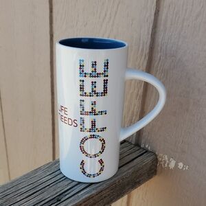 CARIBOU COFFEE "Life Needs Coffee" Mug ☕✨16 oz - blue interior cozy vibes